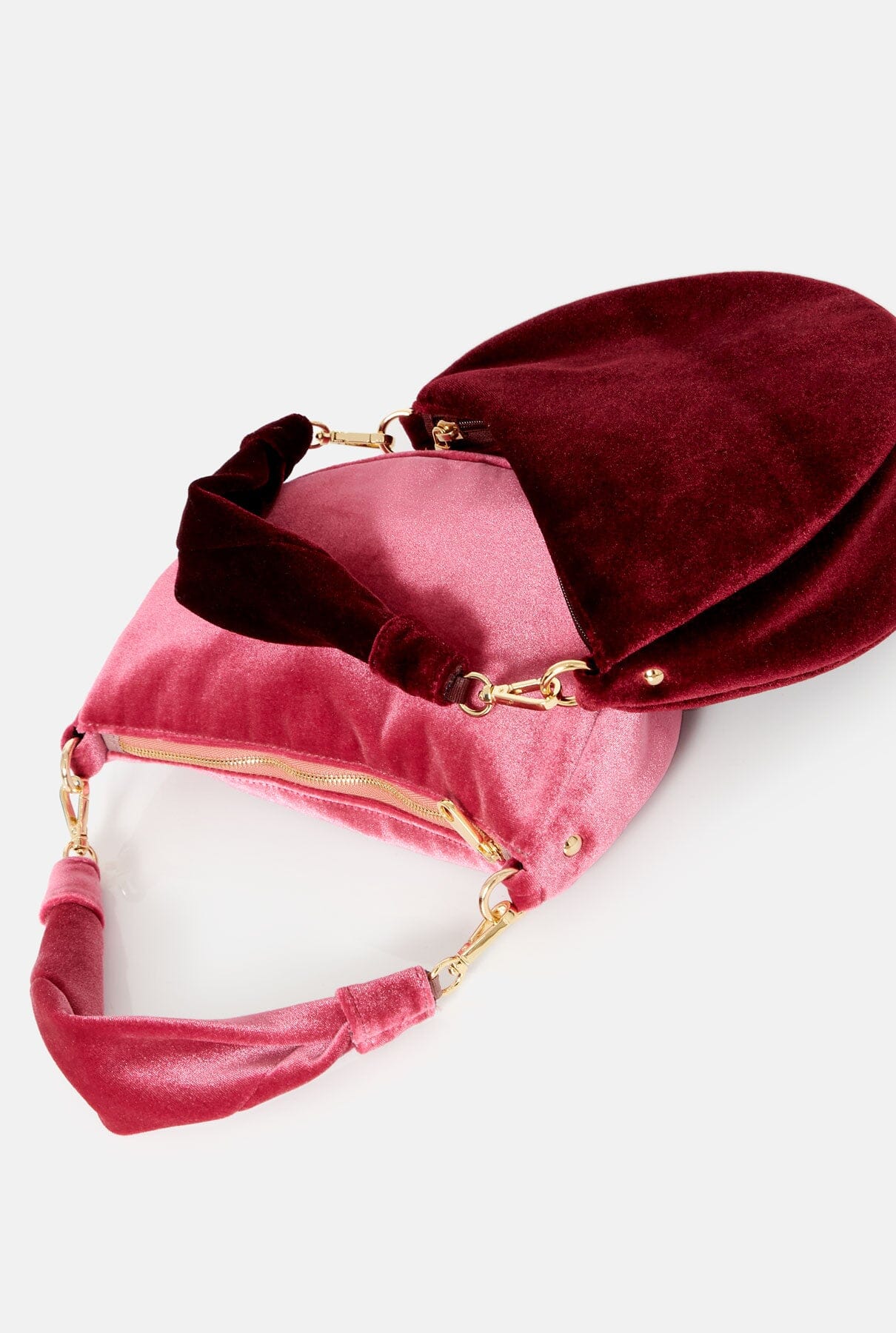 The Baby Gondola bag velvet Burgundy Hand bags The Bag Lab