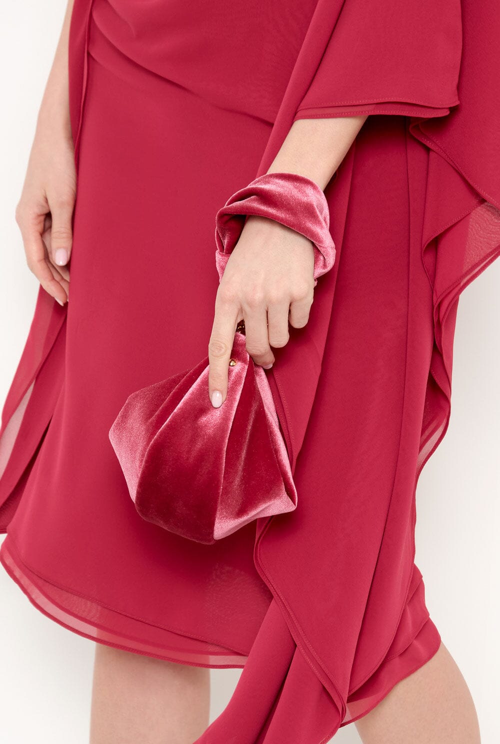 The Baby Gondola bag velvet Pink Hand bags The Bag Lab