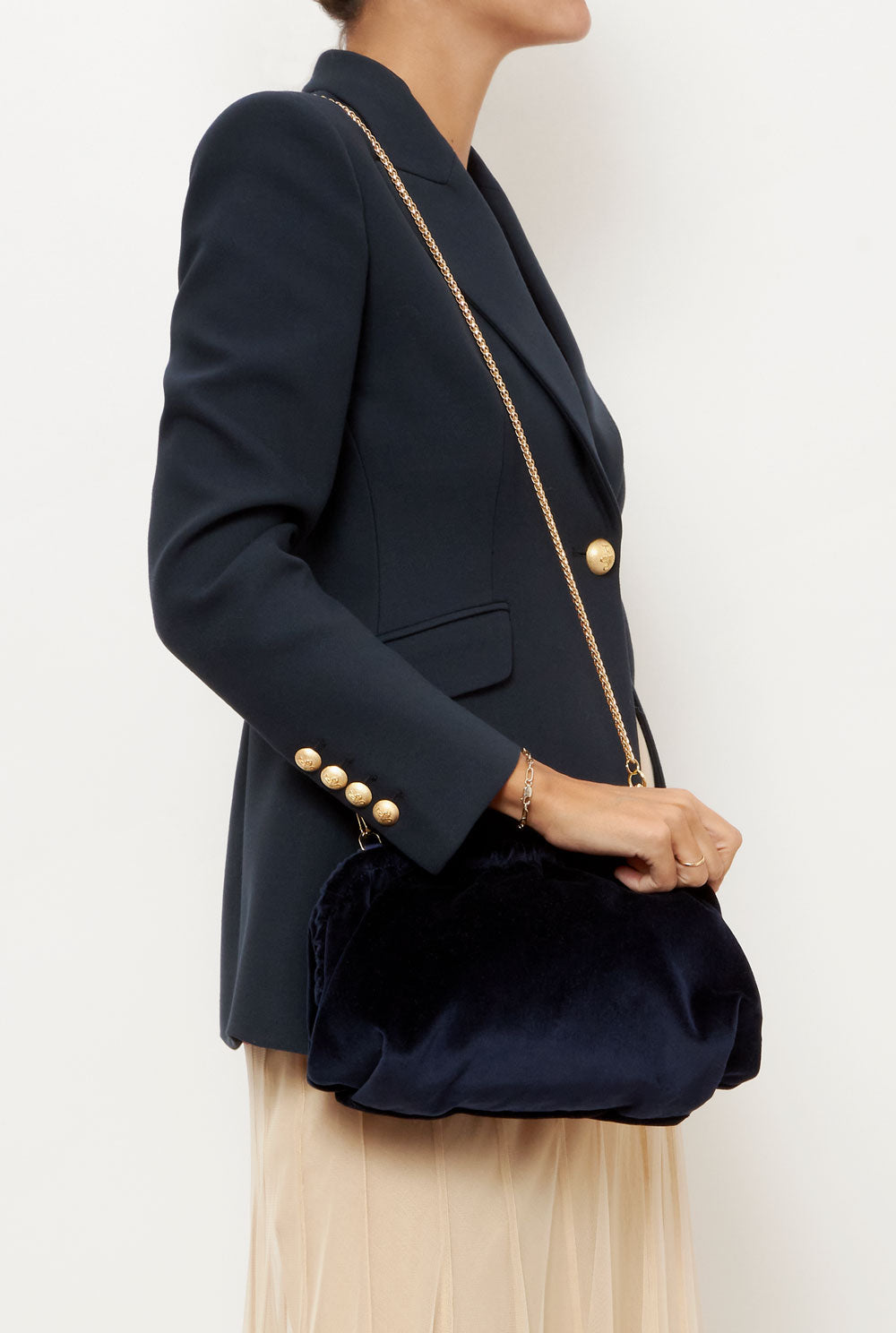 The Zumaia bag new velvet navy Mini bags The Bag Lab
