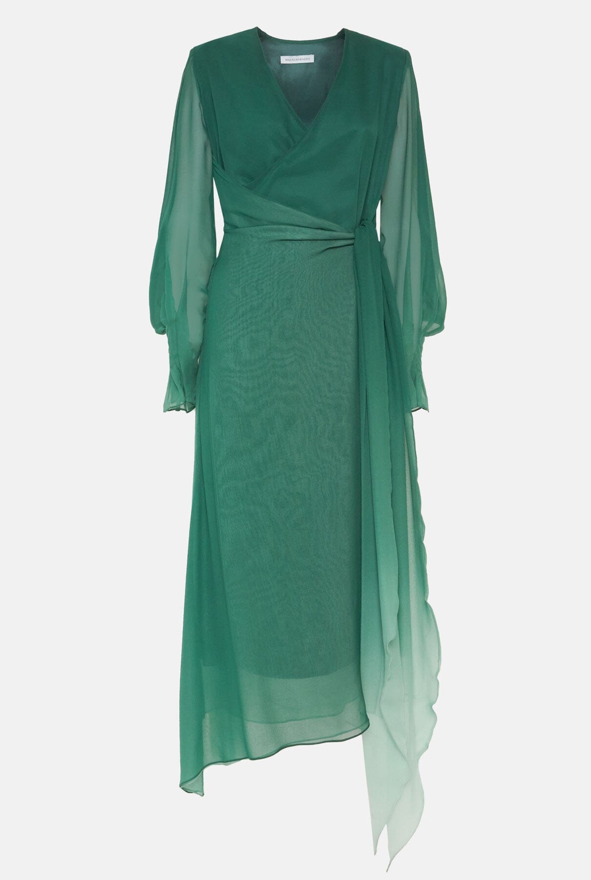 Vestido midi cruzado verde Dresses Miguel Marinero