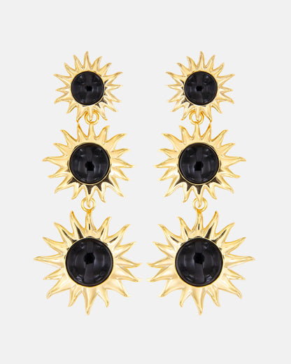 Pendientes Sol Fascinante Ágata Negra
