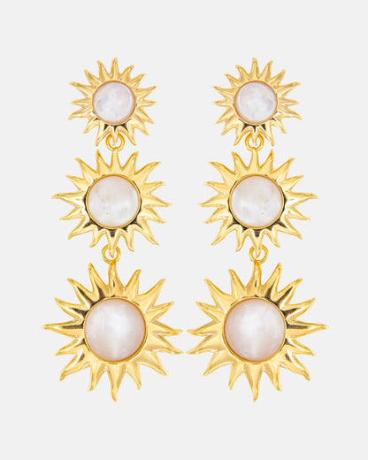 Pendientes Sol Fascinante Madreperla Blanca