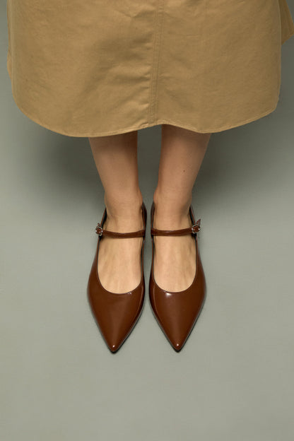 Paloma Mary Janes in Caramel Leather
