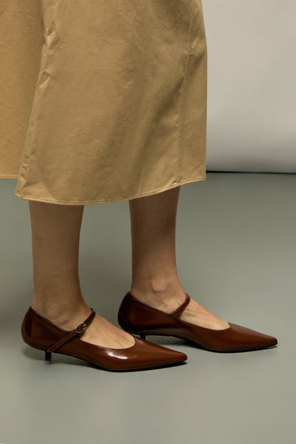 Paloma Mary Janes in Caramel Leather