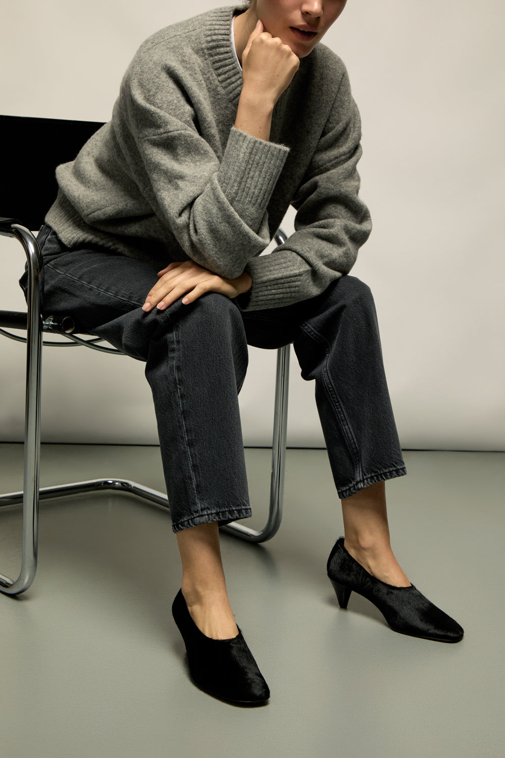 Taylor Pumps in Black Calf Hair