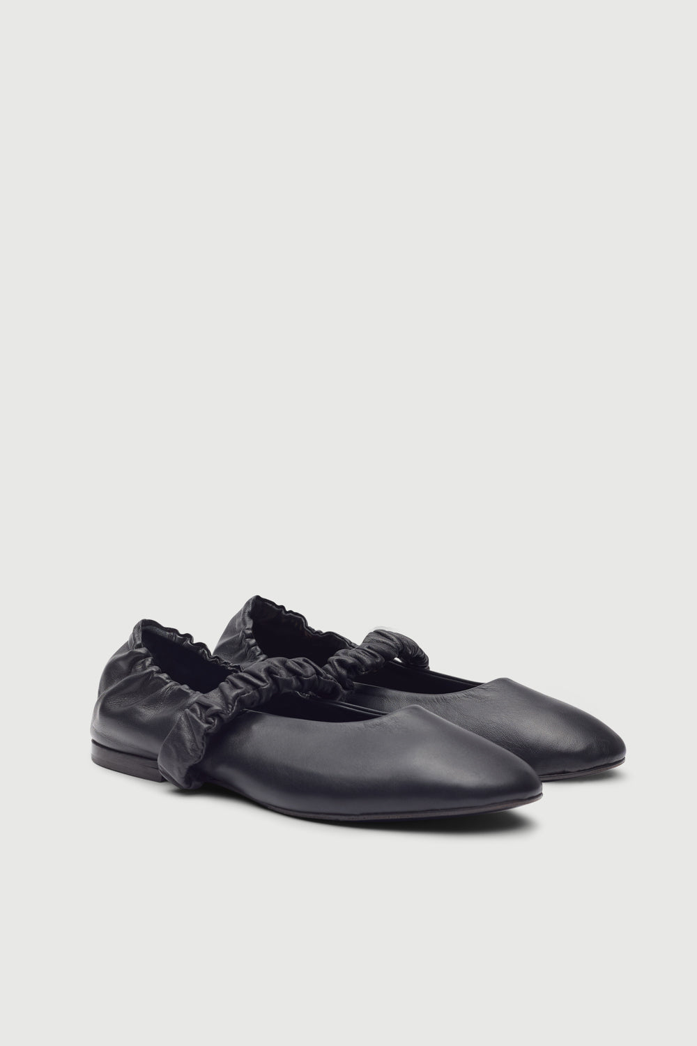 Charlie Ballet Flats in Black Leather