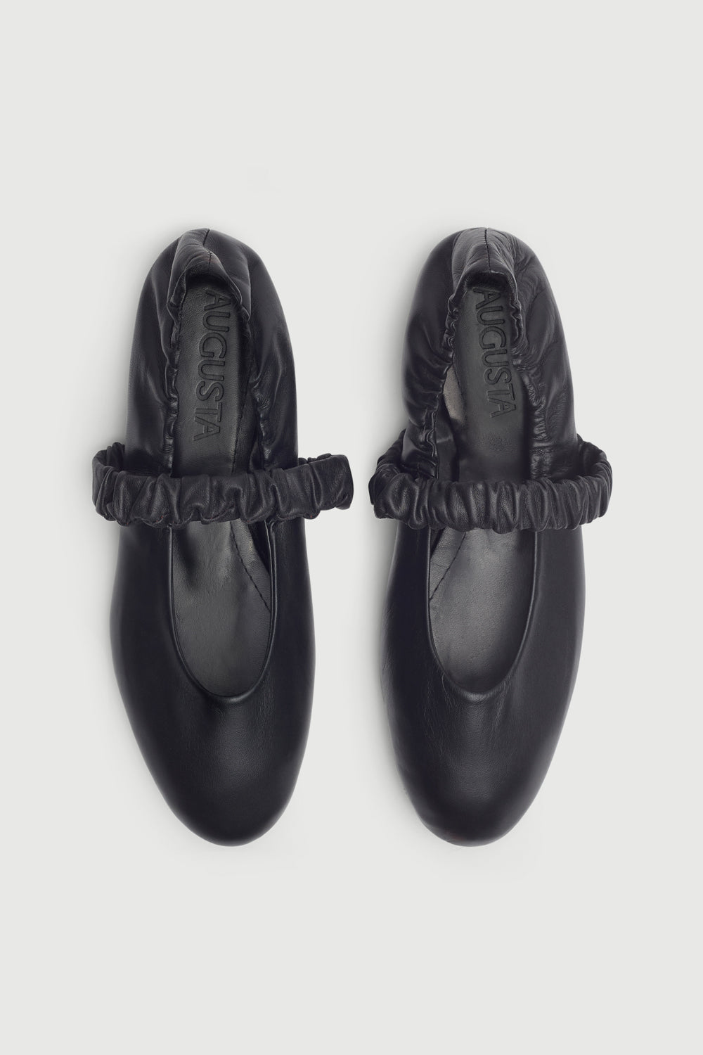 Charlie Ballet Flats in Black Leather