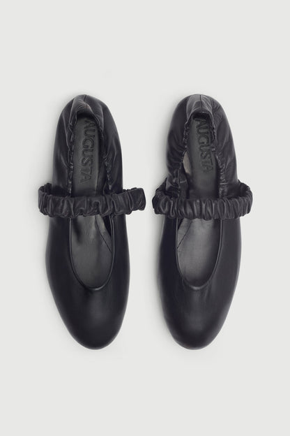 Charlie Ballet Flats in Black Leather