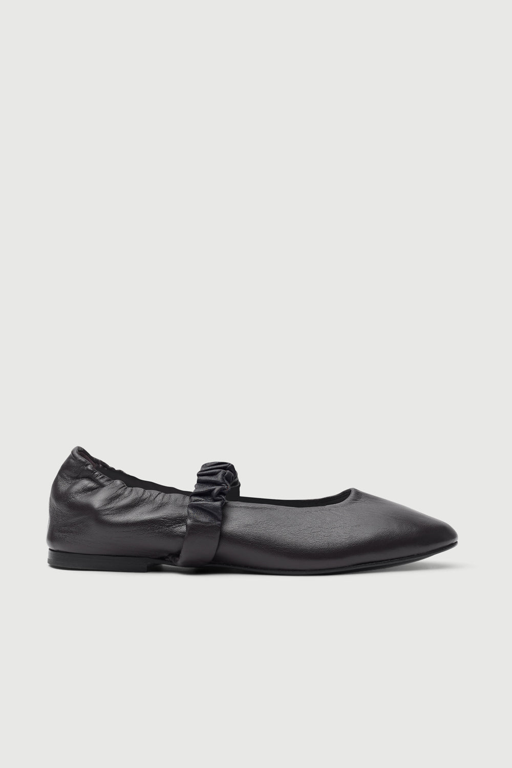 Charlie Ballet Flats in Black Leather