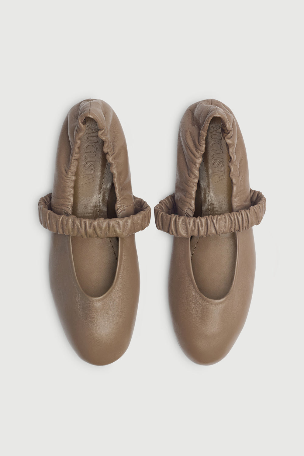 Charlie Ballet Flats in Taupe Leather
