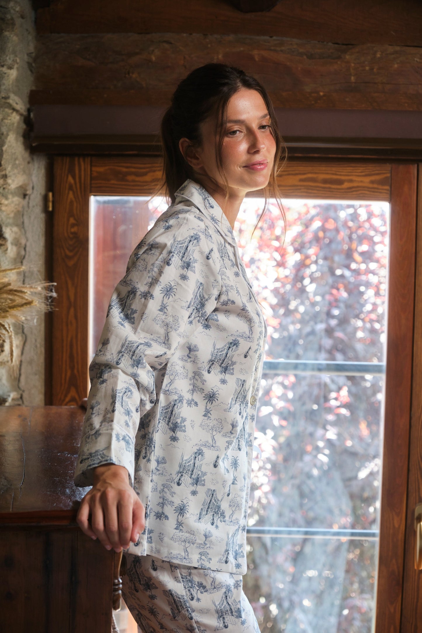 Pijama Mujer Toile de Jouy Azul