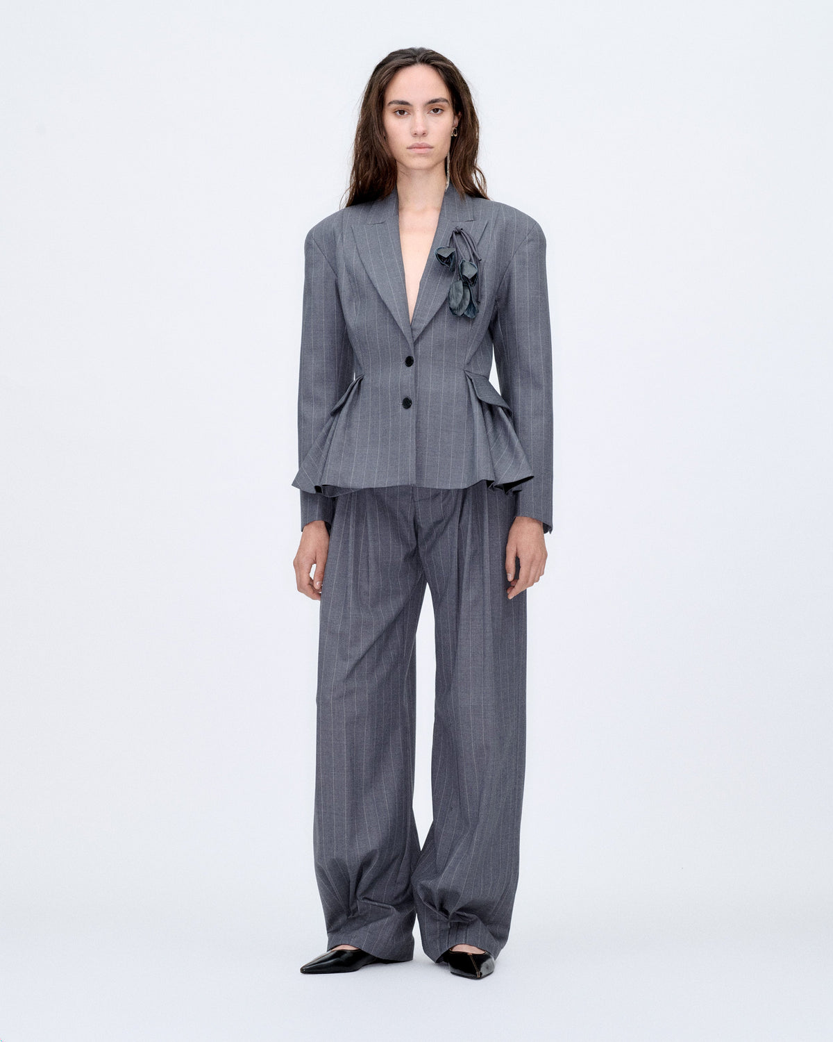 PRE ORDER | Peplum Pinstripes Blazer