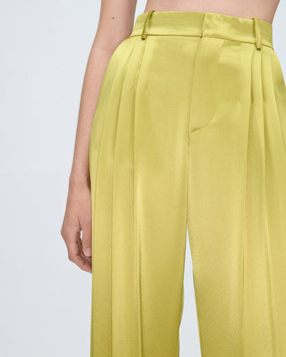 Pantalones entallados Limbo color lima