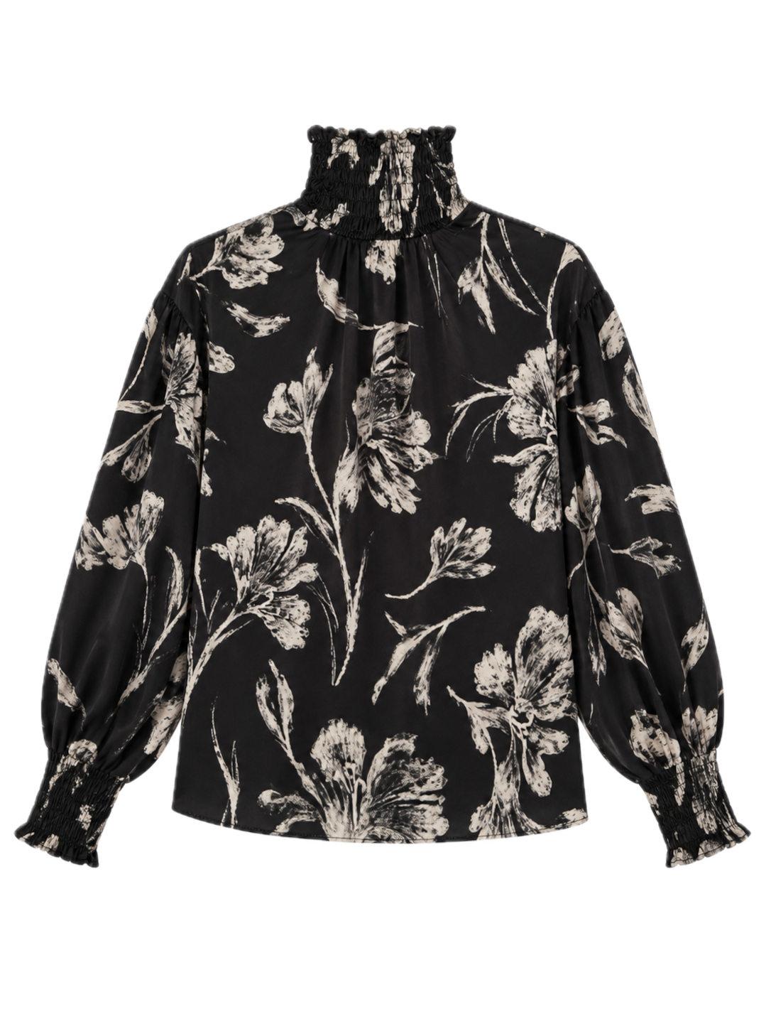 Camisa Soco Flores Negra