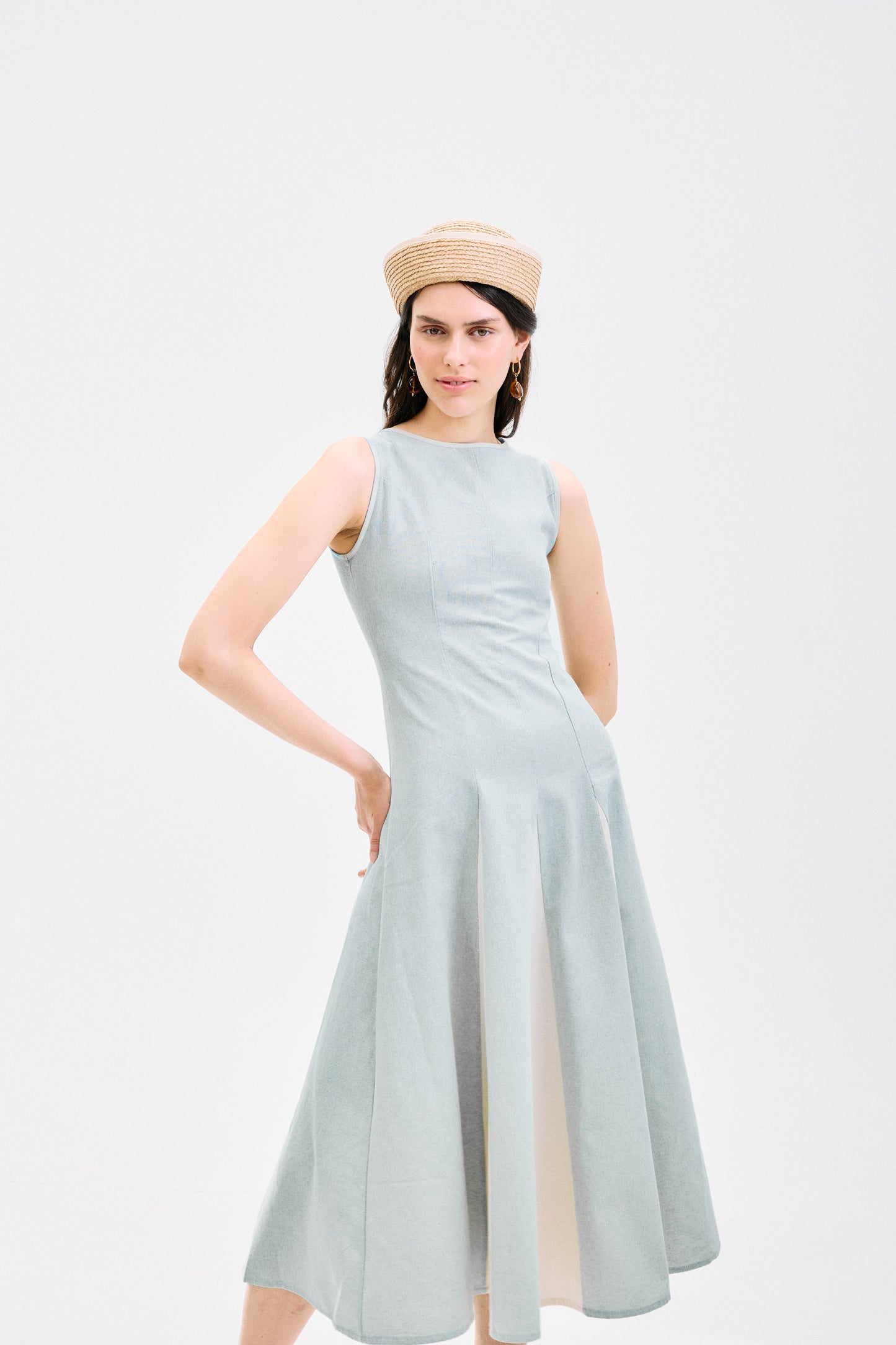 Vestido Venezia Midi Celeste