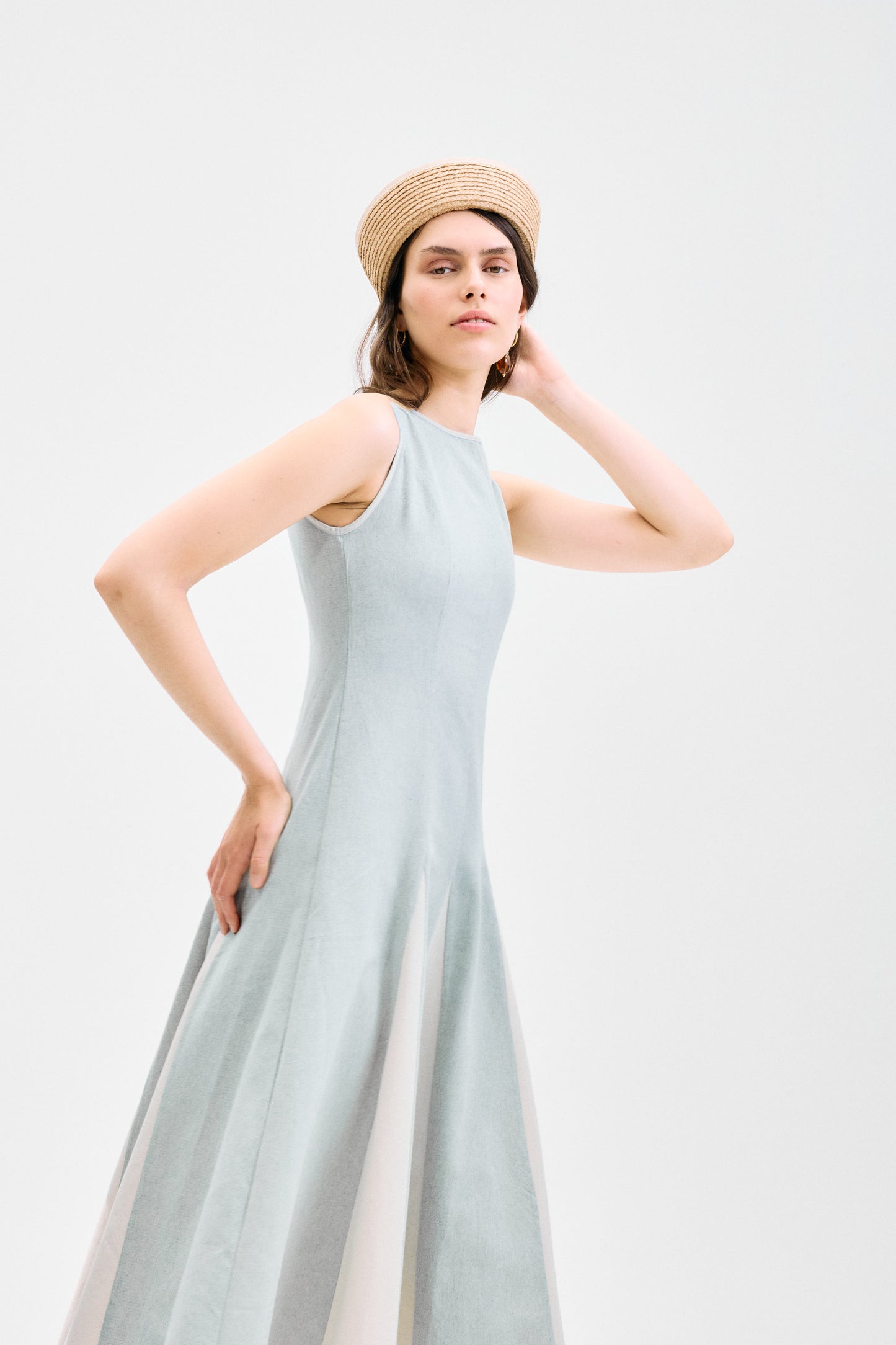 Vestido Venezia Midi Celeste