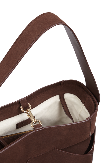 PUZZLE TOTE | DARK CHOCOLATE SUEDE