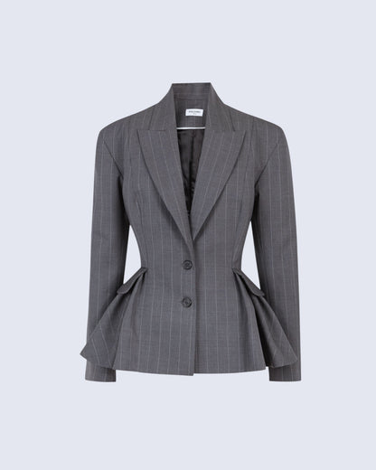 PRE ORDER | Peplum Pinstripes Blazer