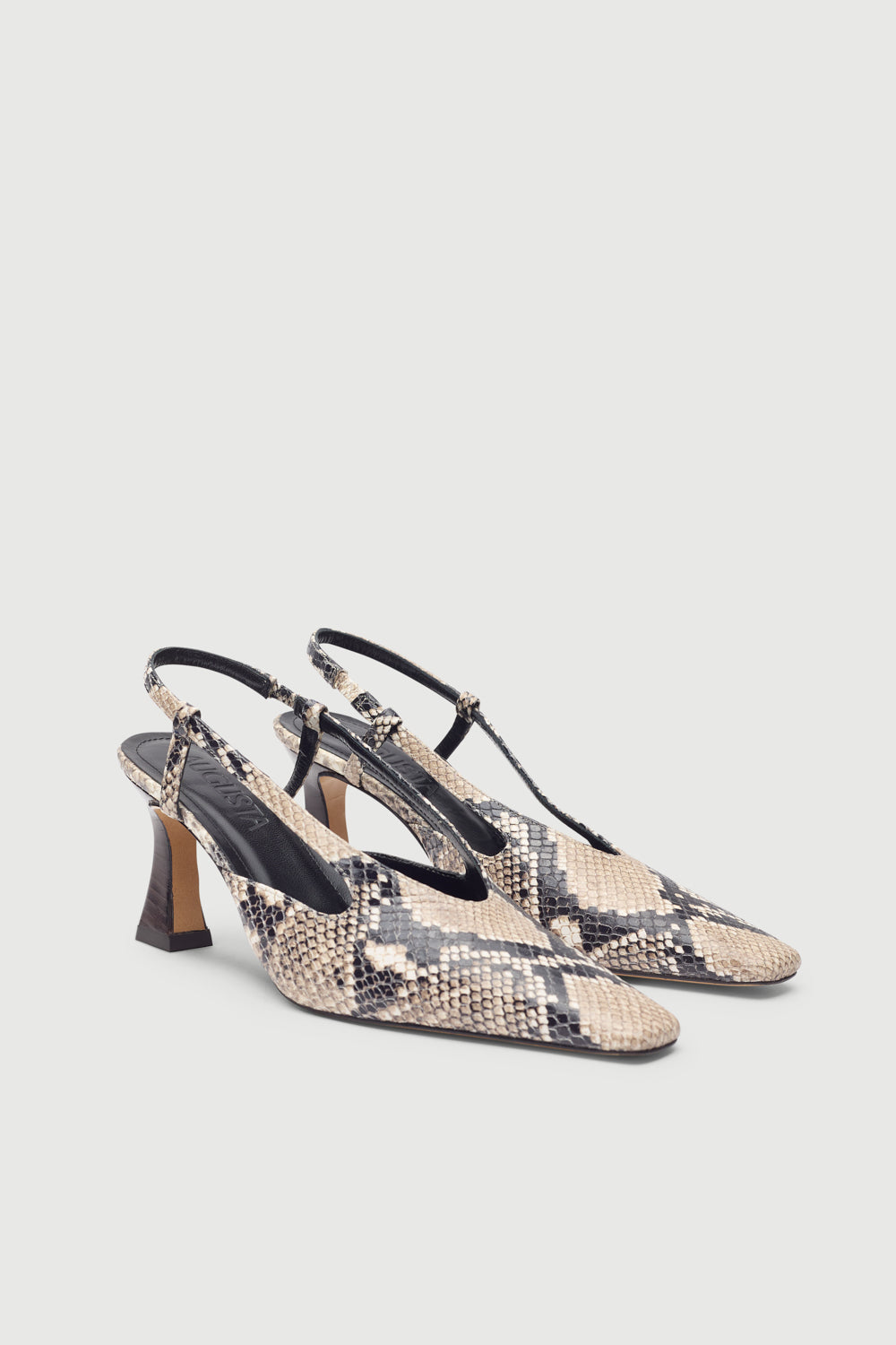 Rose Heels in Snake Print Leather