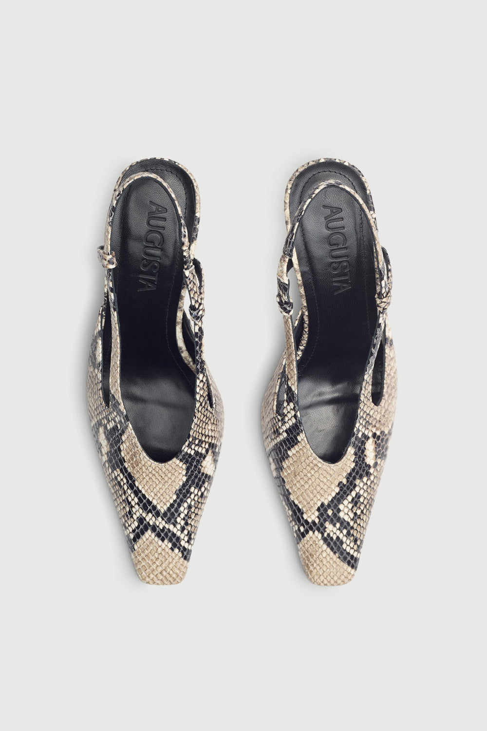 Rose Heels in Snake Print Leather