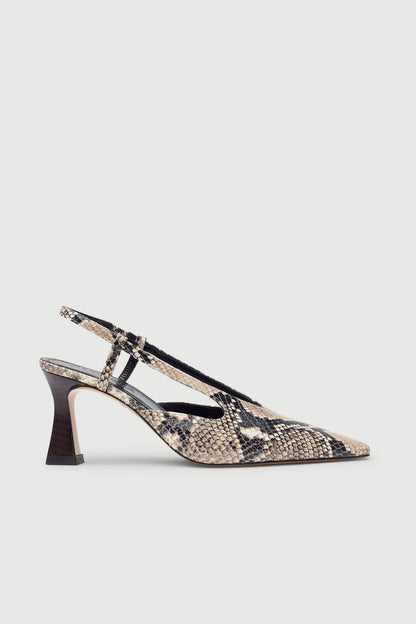 Rose Heels in Snake Print Leather
