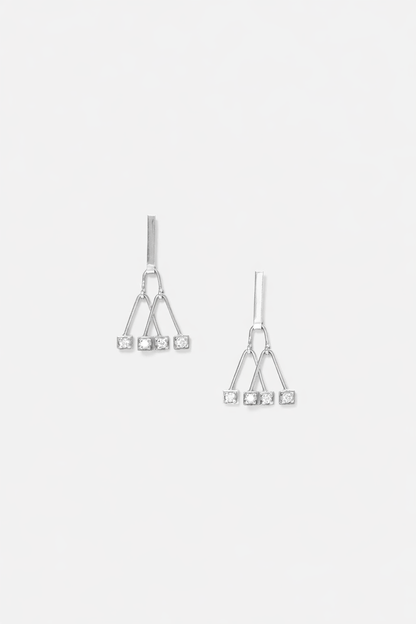 GRANDMA DIAMOND EARRINGS - Silver