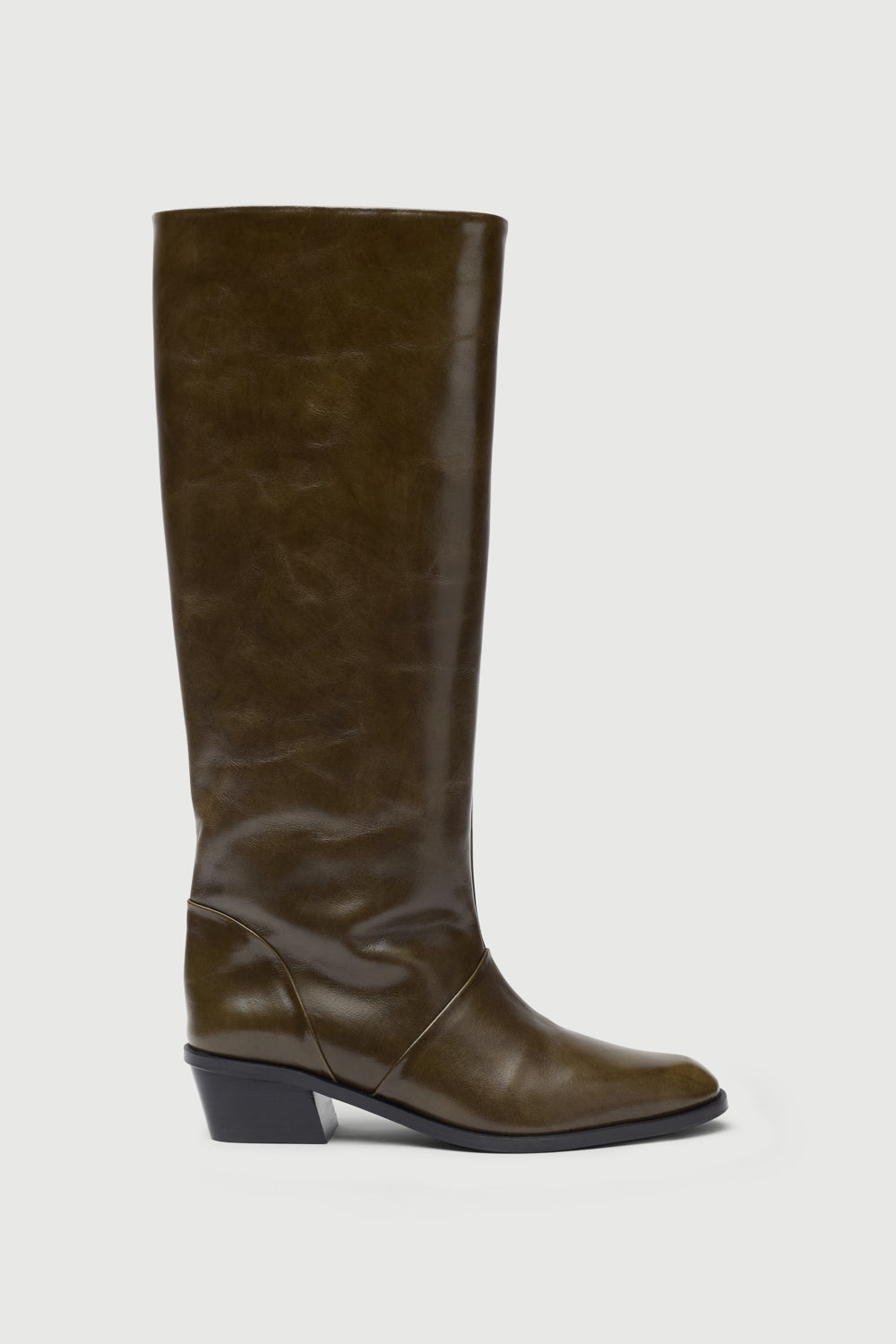 Sarah Boots in Khaki Leather