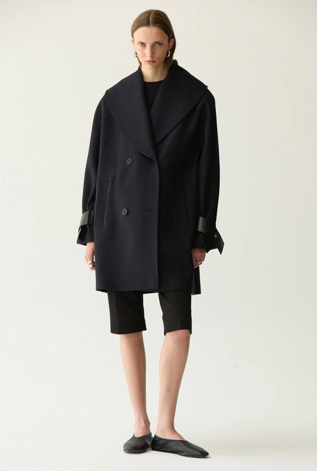 abrigo de lana corto azul marino Coats Miguel Marinero 