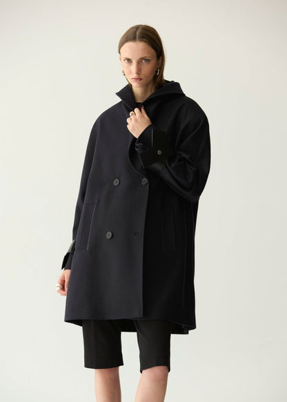 Abrigo de lana corto azul marino Miguel Marinero 