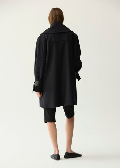 Abrigo de lana corto azul marino Miguel Marinero 