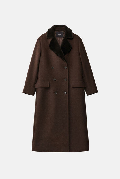Abrigo de lana marrón Douglas Coats Kolonaki 