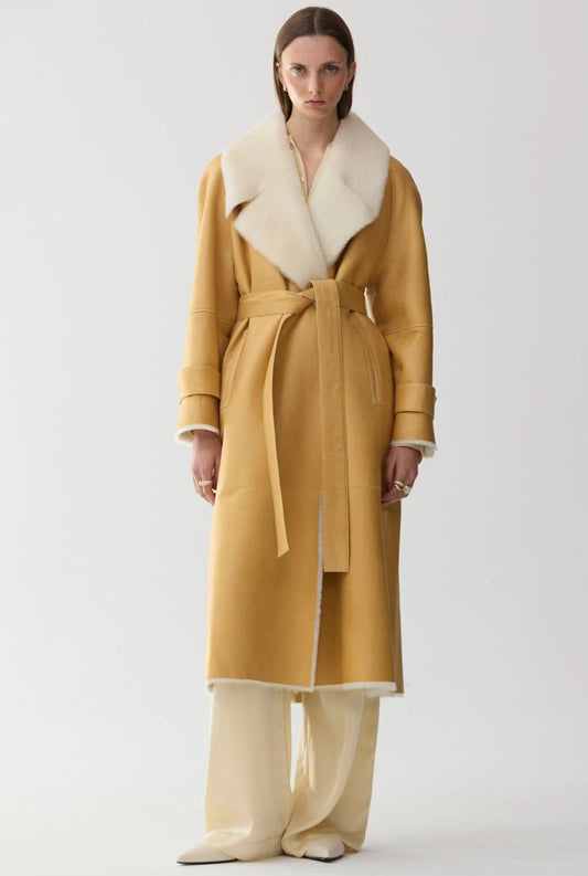 abrigo de pelo envolvente piel Coats Miguel Marinero 