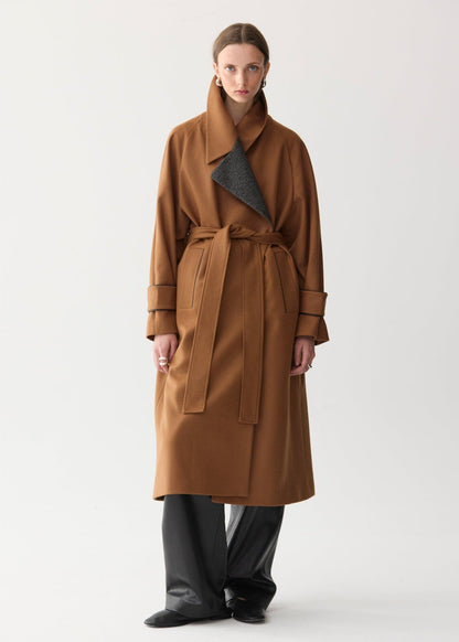 Abrigo largo envolvente cinturón Coats Miguel Marinero 
