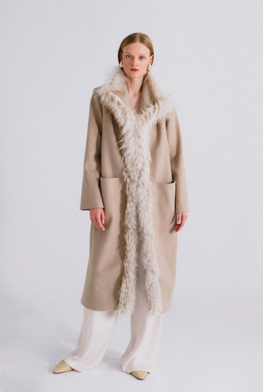 abrigo largo lana detalle pelo Coats Miguel Marinero 