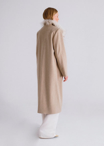 Abrigo largo lana detalle pelo Miguel Marinero 