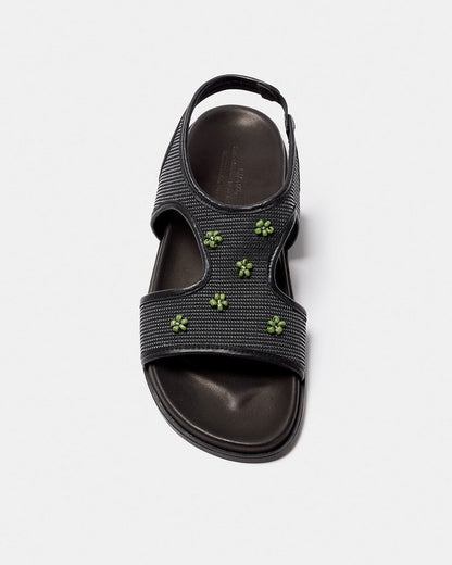 ADDAIA NEGRO MALLA-VERDE Flat sandals Naguisa 