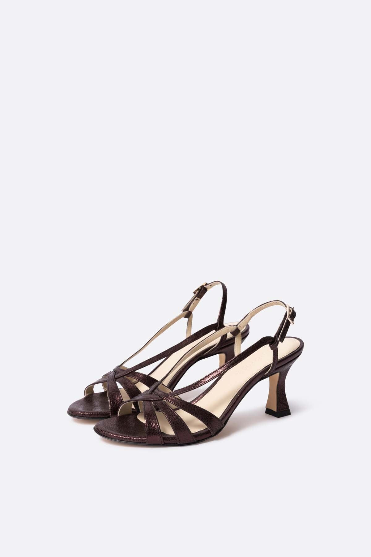 Adeline low coffee Heels Mint and Rose 