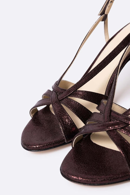 Adeline low coffee Heels Mint and Rose 