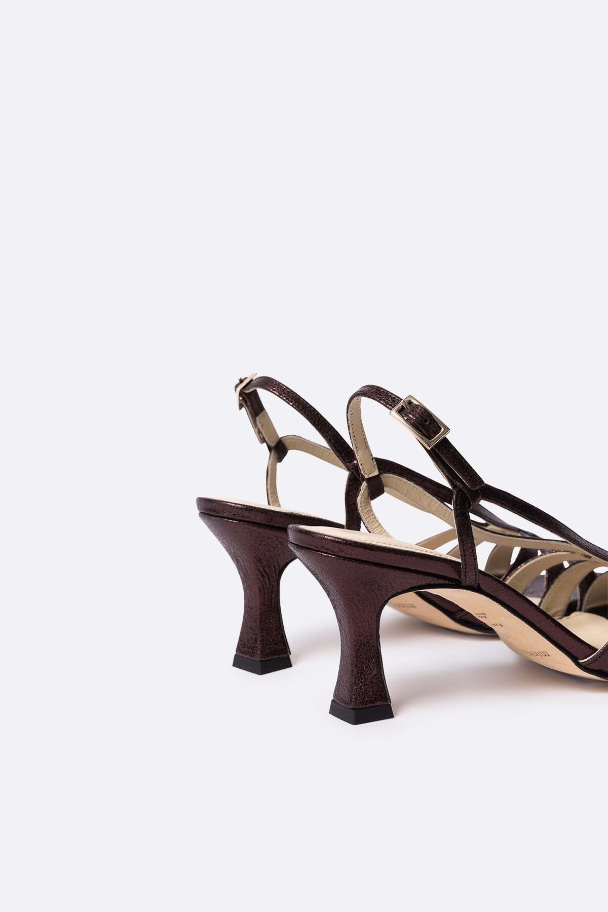 Adeline low coffee Heels Mint and Rose 