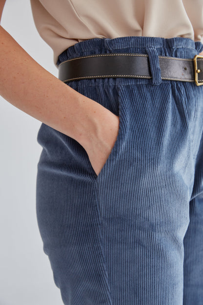 Ainhoa Blue-Grey Corduroy Pants Trousers Julise Magon 