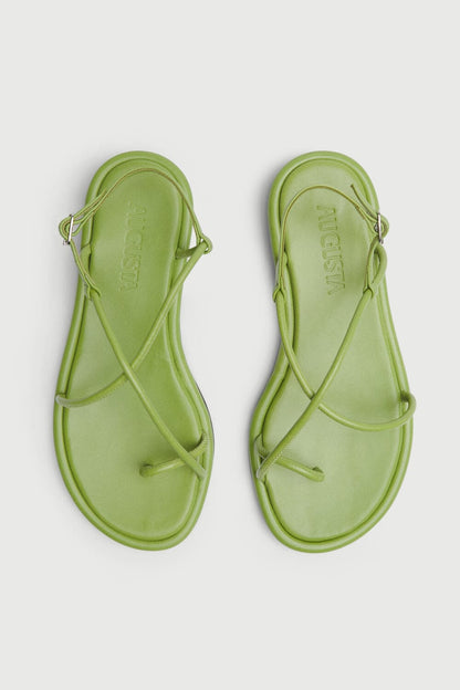 Alice Sandals in Green Leather Flat sandals AUGUSTA 