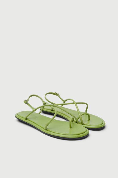 Alice Sandals in Green Leather Flat sandals AUGUSTA 