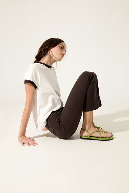 Alice Sandals in Green Leather Flat sandals AUGUSTA 