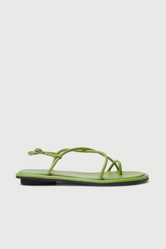Alice Sandals in Green Leather Flat sandals AUGUSTA 