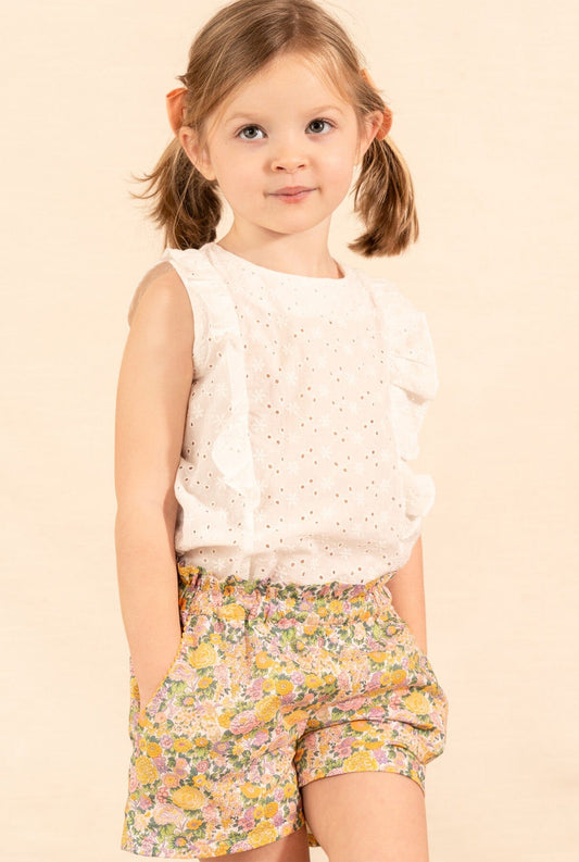 Alice Top Eyelet Daisy Off-White Kids Clothing Amaia London 