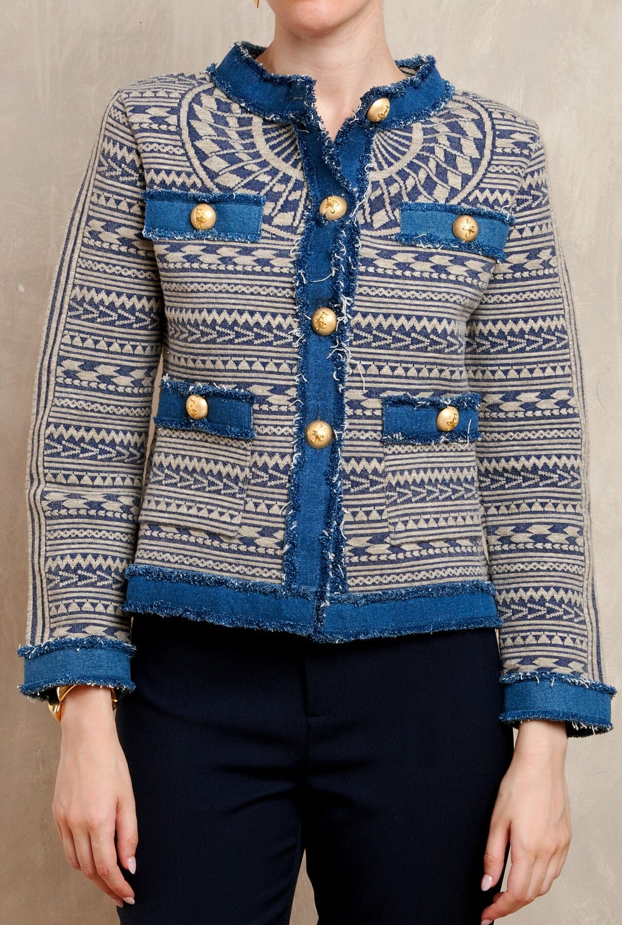 ALPACA TWEED JACKET BLUE GASTON Jackets The Extreme Collection 