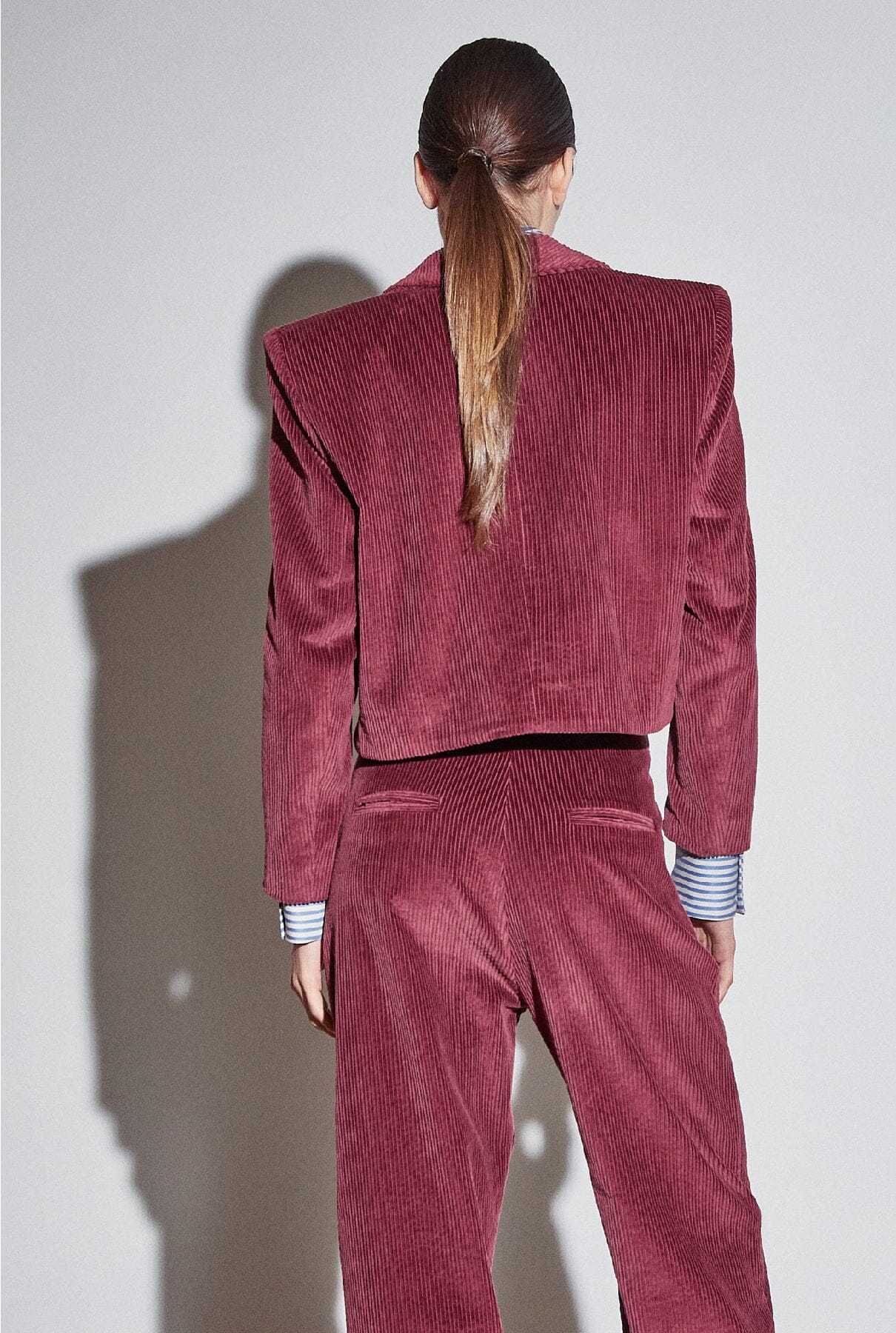 Amber Spencer Jacket Maroon Corduroy Jackets The Label Edition 