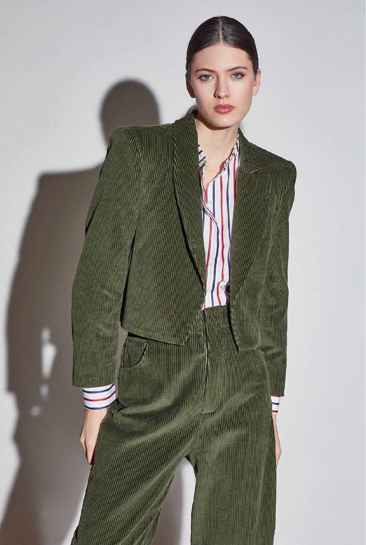 Amber Spencer Jacket Olive Corduroy Jackets The Label Edition 