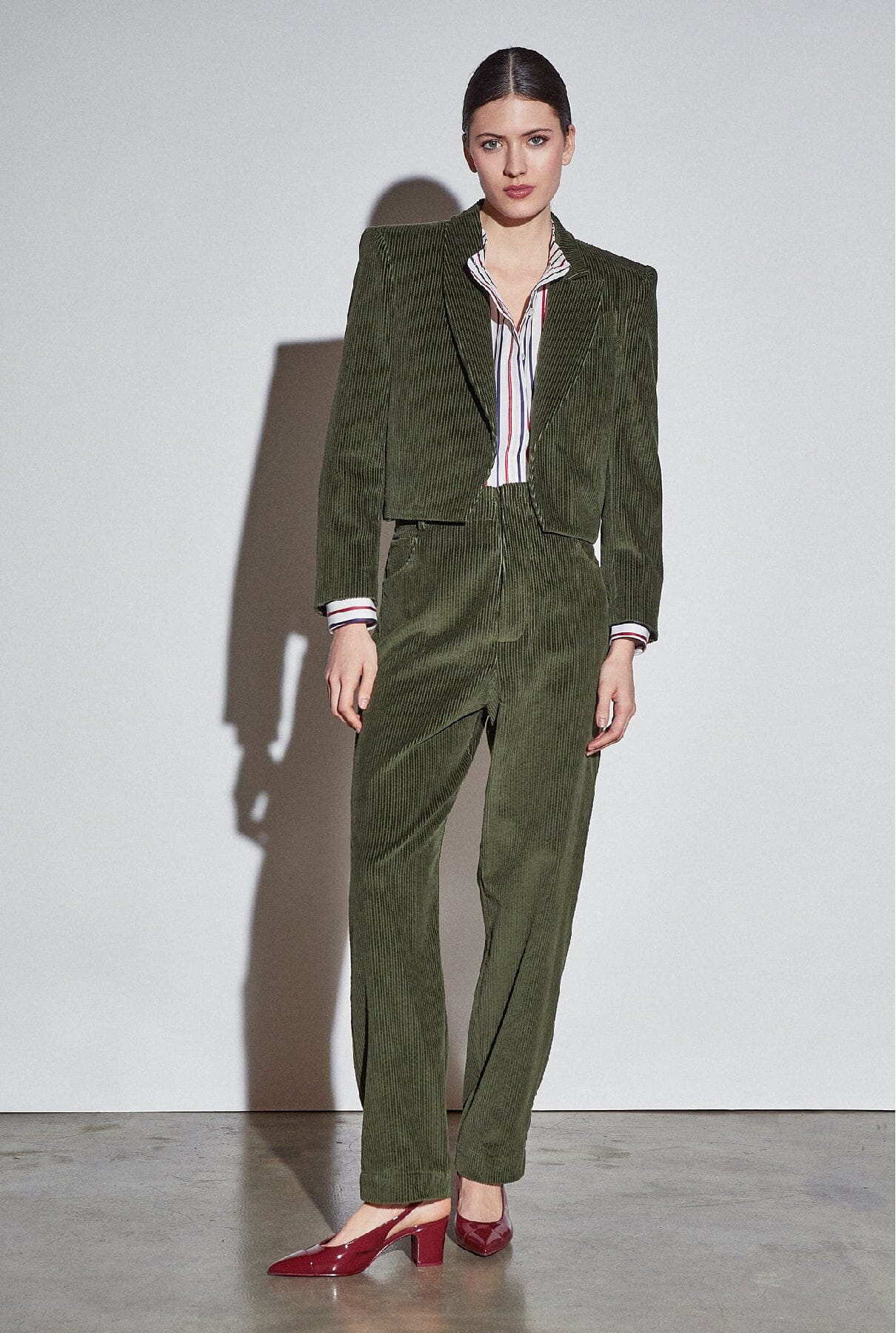 Amber Spencer Jacket Olive Corduroy Jackets The Label Edition 