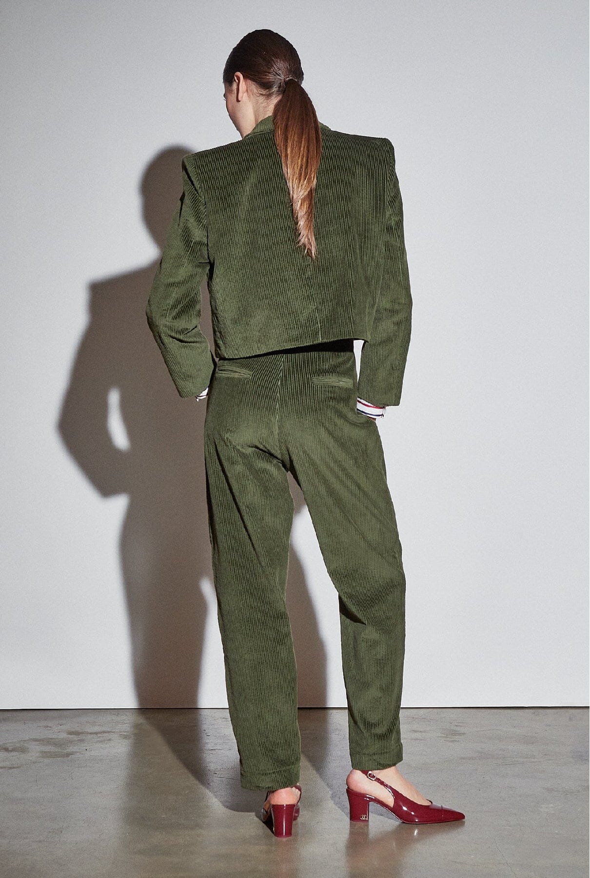 Amber Spencer Jacket Olive Corduroy Jackets The Label Edition 